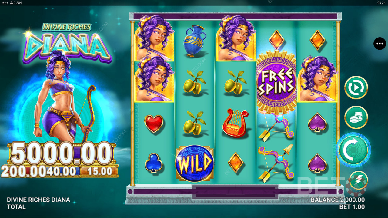 Divine Riches Diana Recenze podle BETO Slots