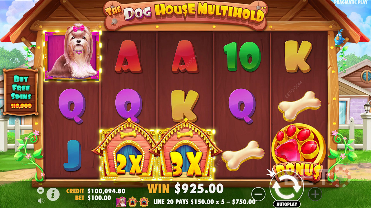 Vysvětlení bonusových funkcí na The Dog House Multihold by Pragmatic Play
