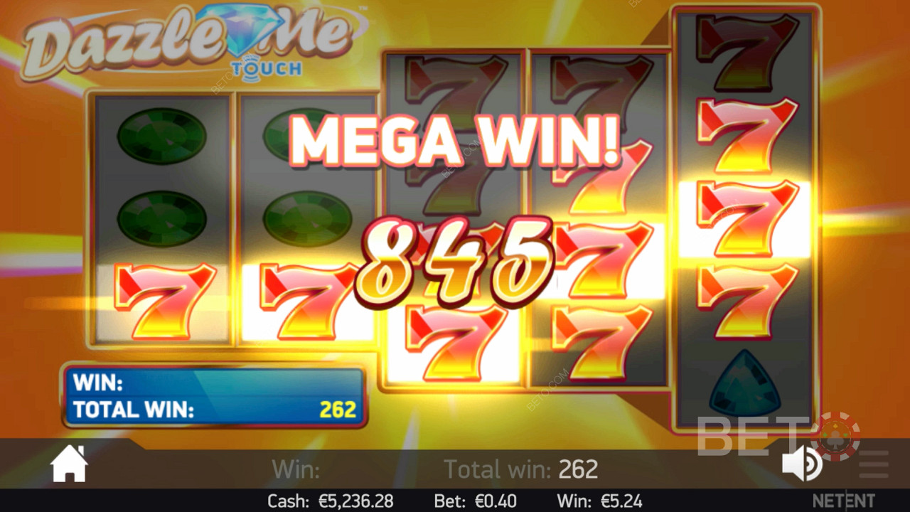 Mega výhra ve hře Dazzle Me Online Slot