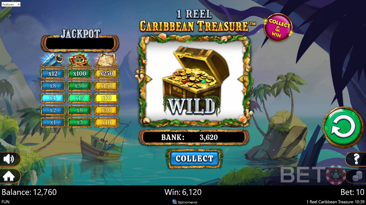 1 Reel Caribbean Treasure Hrát Zdarma