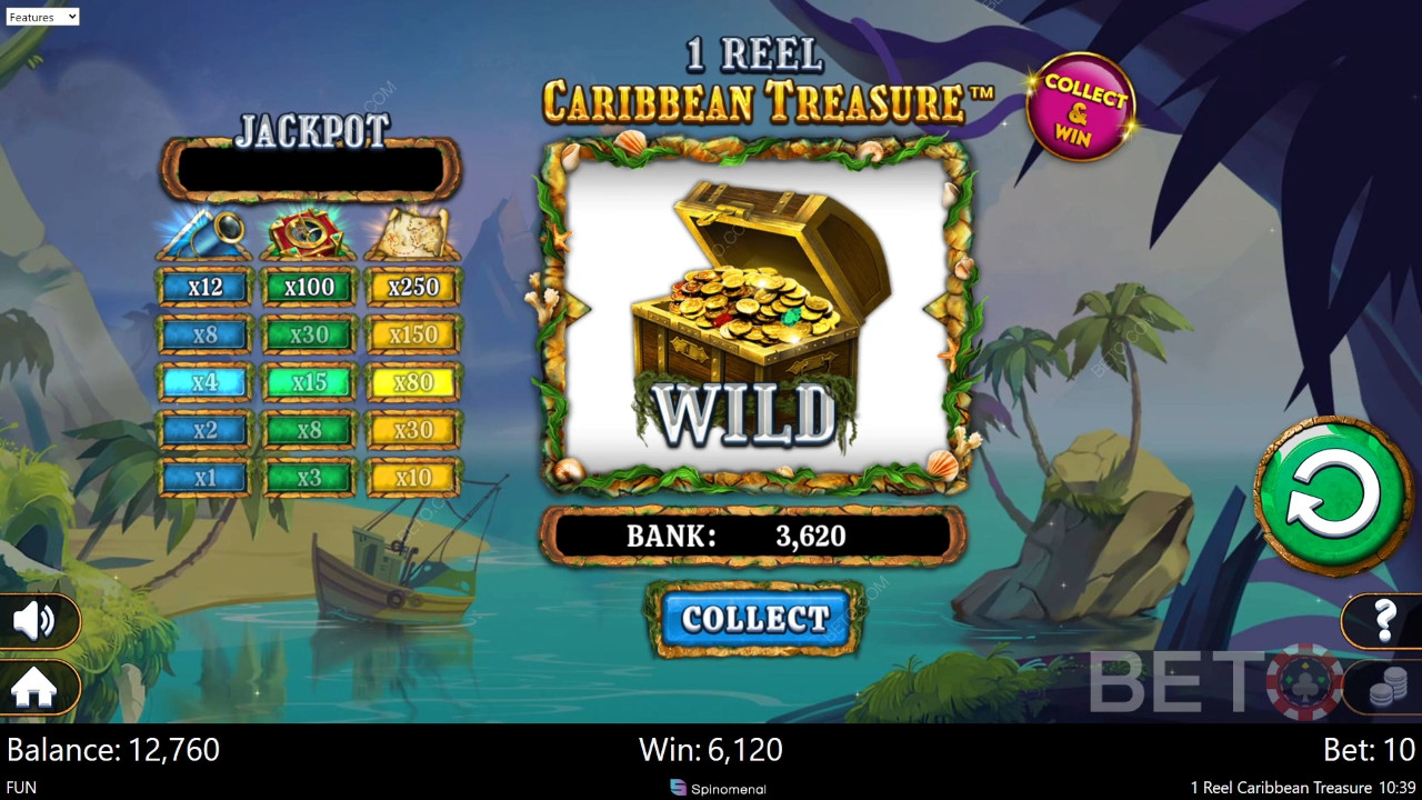 1 Reel Caribbean Treasure Recenze podle BETO Slots