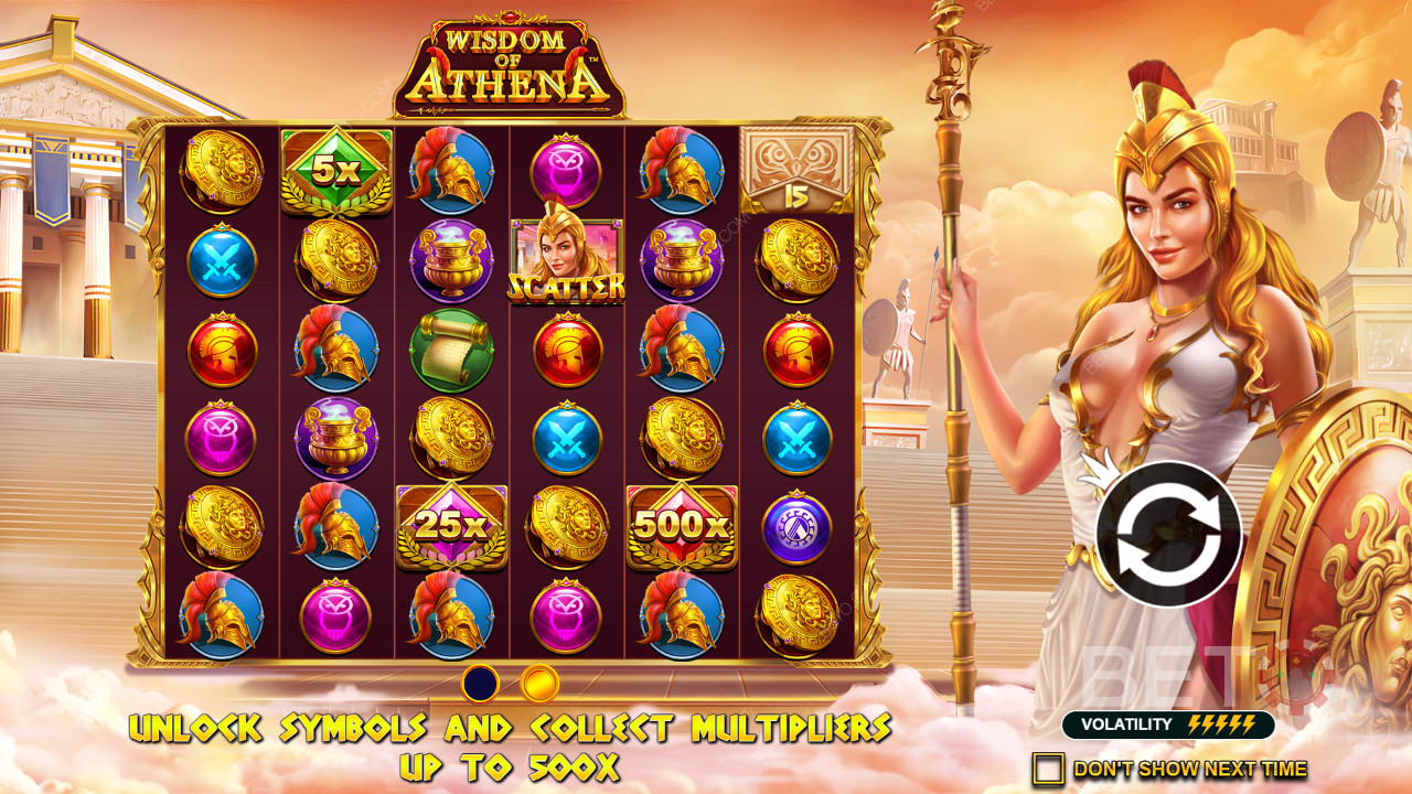 Ve slotu Wisdom of Athena online najdete masivní násobitele.