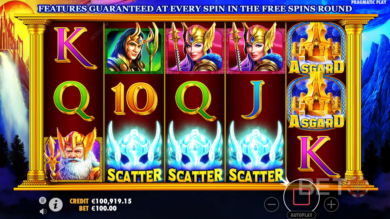 Když na prostředním válci padnou 3 symboly Scatter, spustí se bonusová hra Free Spins.