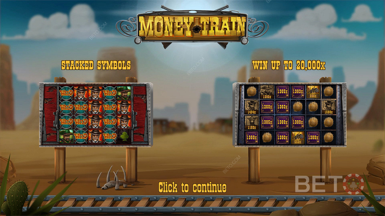 Bavte se při honbě za maximální výhrou 20 000x vaší sázky v online slotu Money Train.
