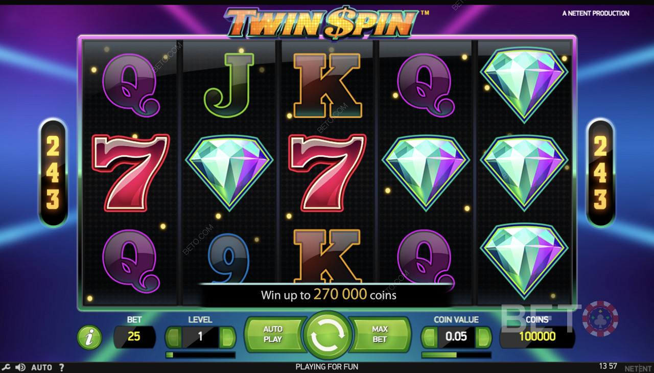 Získejte svůj uvítací bonus nebo další bonusové nabídky ještě dnes a vyzkoušejte si bonusová roztočení s automatem Twin Spin.