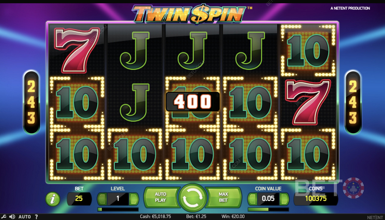Jackpot ve hře Twin Spin