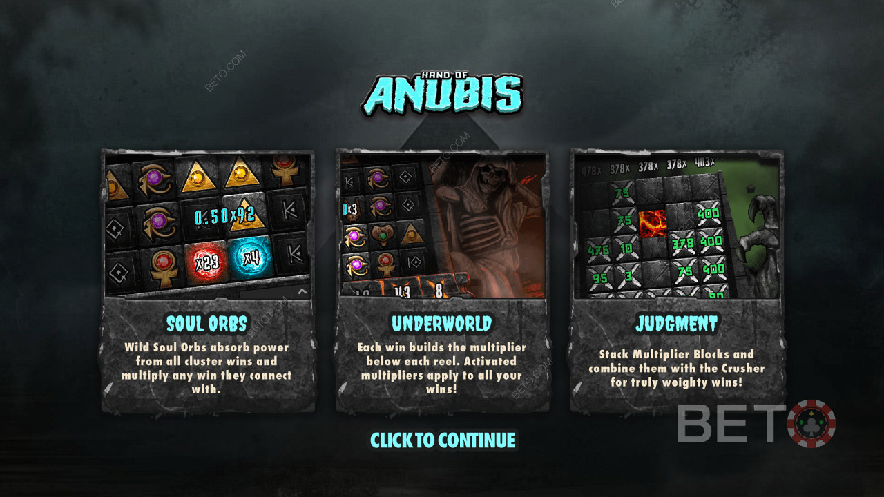 Užijte si 3 vynikající funkce v online slotu Hand of Anubis