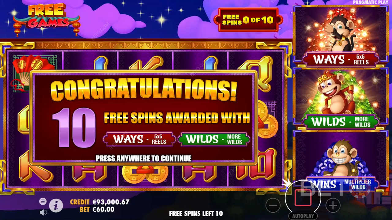 Vysvětlení bonusových funkcí ve hře 3 Dancing Monkeys by Wild Streak Gaming