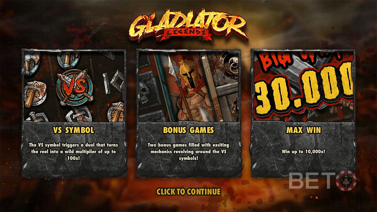 Ve výherním automatu Gladiator Legends můžete vyhrát až 10 000násobek svého vkladu.