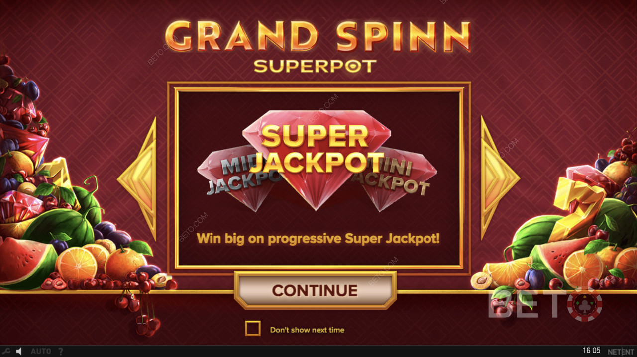 Progresivní superjackpot je spuštěn v Superpotu Grand Spinn.