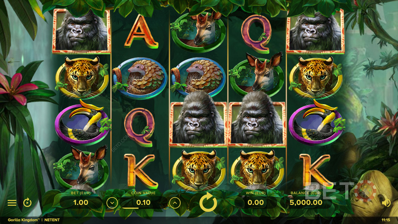 Symboly Wild Animal v online slotu Gorilla Kingdom