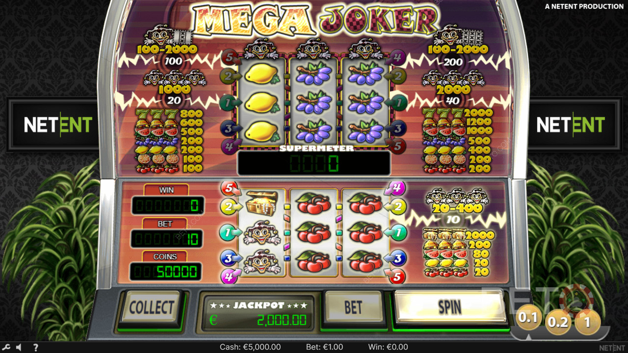 Vyhrajte 2 000násobek své sázky v online automatu Mega Joker!
