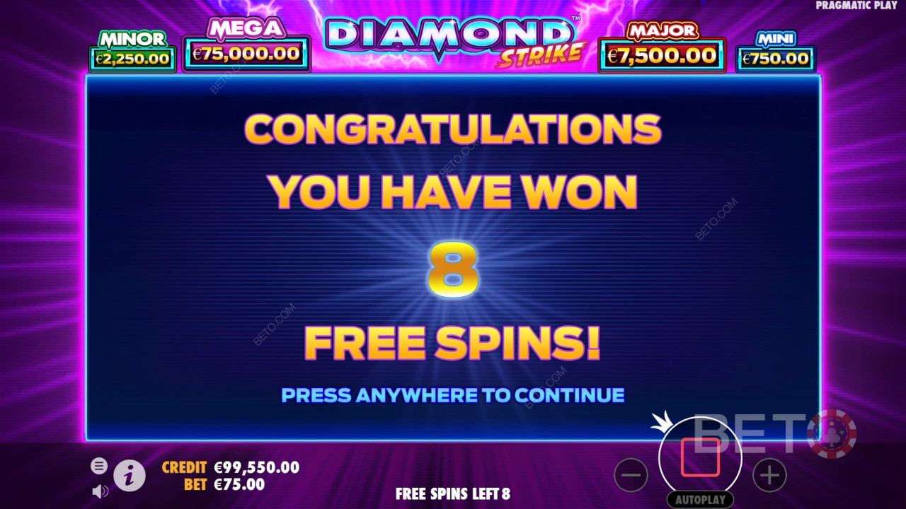 Vyhrajte 1 000násobek své sázky ve výherním automatu Diamond Strike!