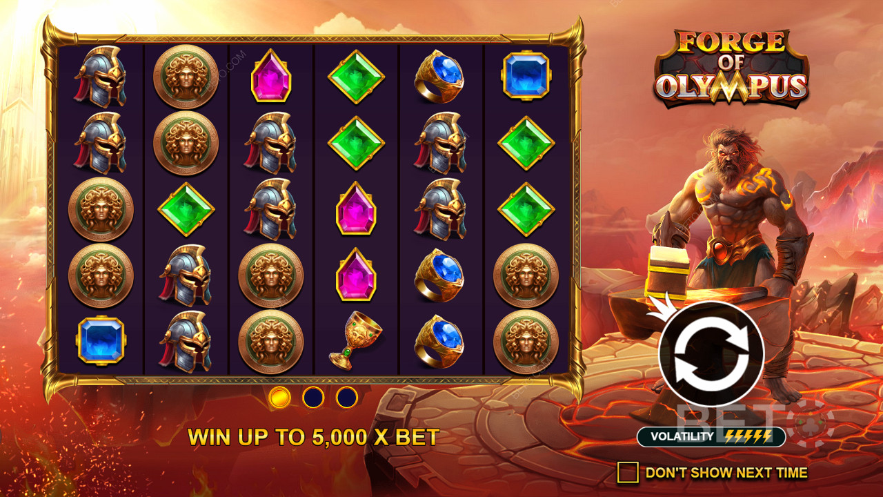 Ve slotu Forge of Olympus můžete vyhrát až 5 000násobek svého vkladu.