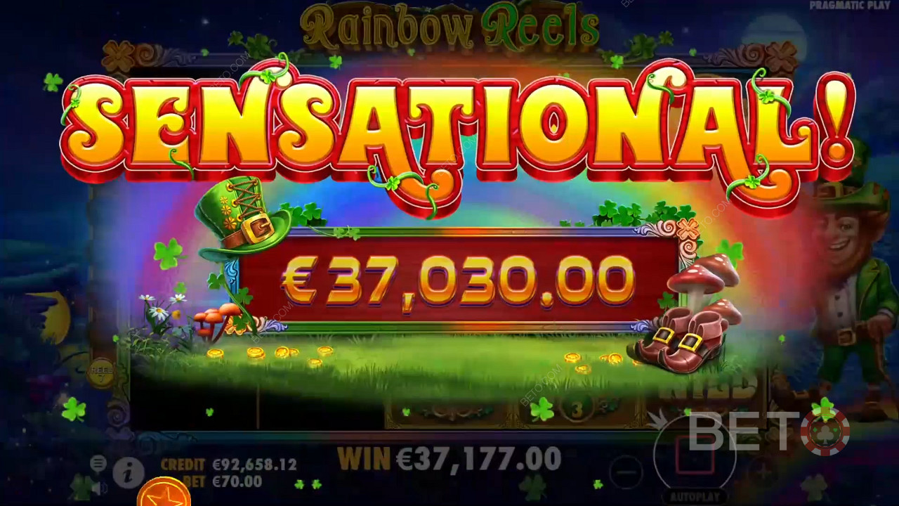 Vyhrajte 5 000x svou sázku ve slotu Rainbow Reels Online!