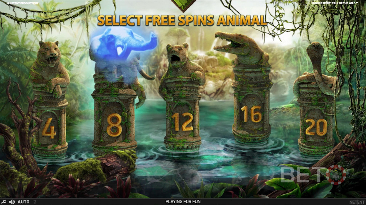 Výběr Free Spins Animal ve hře Jungle Spirit: Volání divočiny