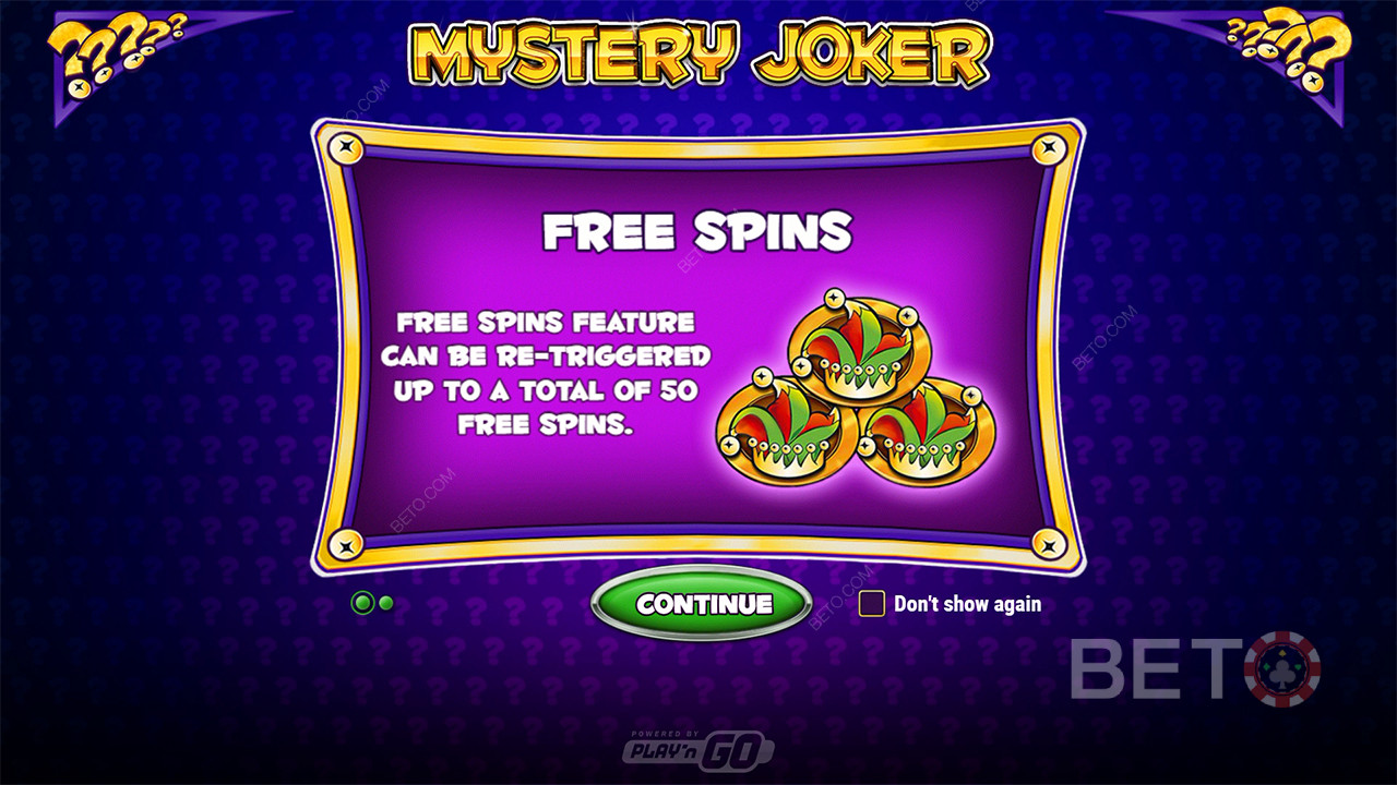Vysvětlení bonusových funkcí ve hře Mystery Joker od Play