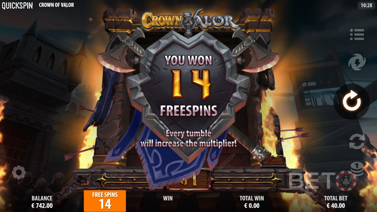 Vyhrajte 15 619x svou sázku ve videolotu Crown of Valor!