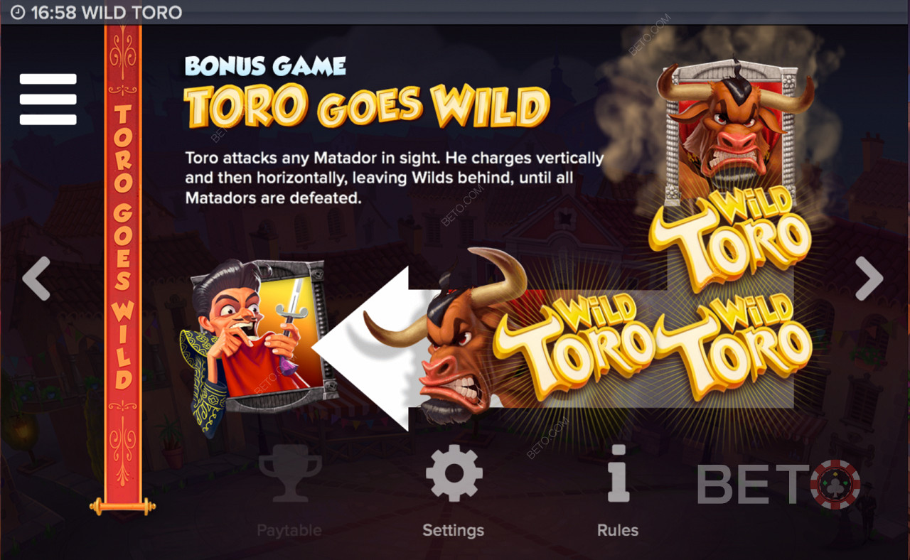 Speciální funkce ve slotu Wild Toro
