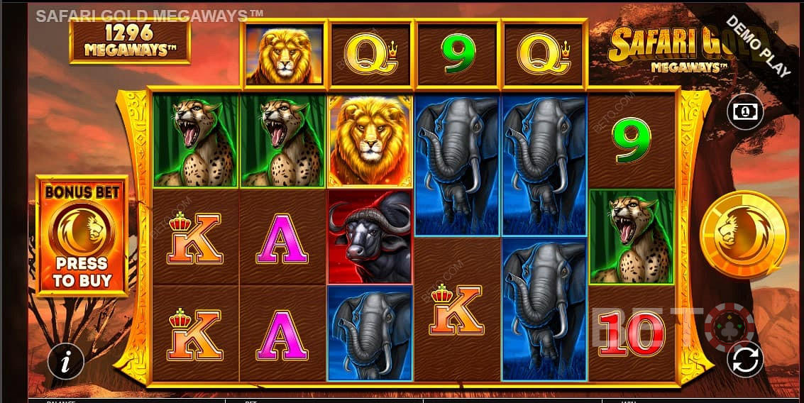 Safari Gold Megaways - vstupte do africké divočiny a aktivujte až 117 649 různých způsobů výhry!