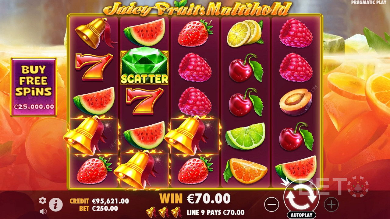 Vyhrajte 8 000x svou sázku v online automatu Juicy Fruits Multihold!