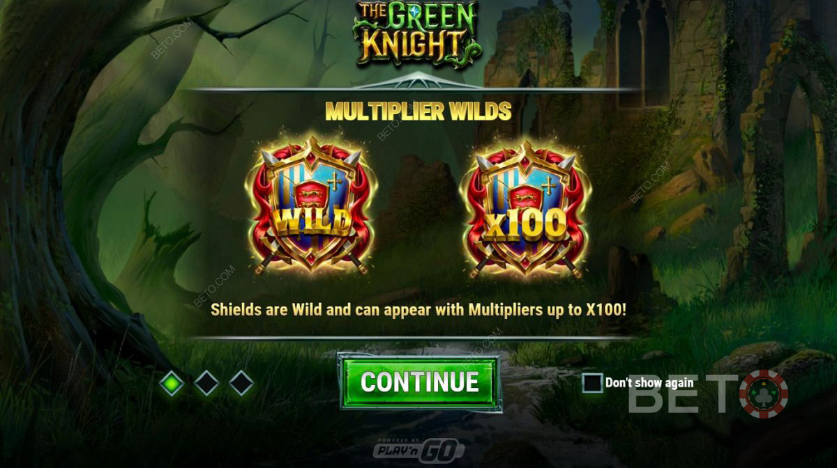 Speciální násobící symboly Wild ve hře The Green Knight