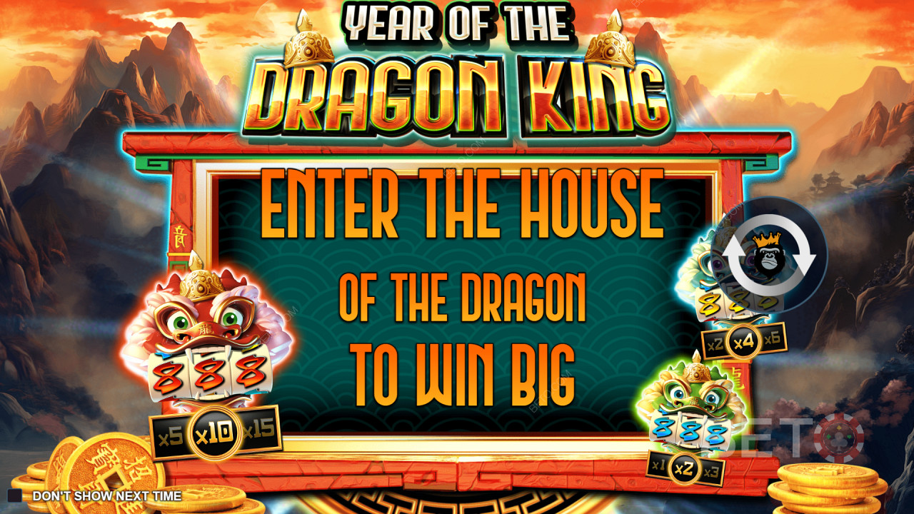 Užijte si až 5 mini výherních automatů ve slotu Year of the Dragon King