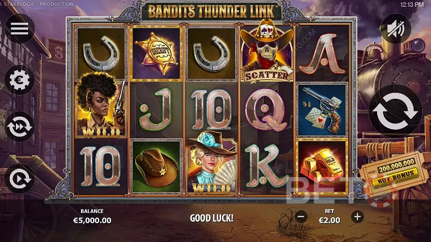 V tomto automatu s westernovou tématikou hrajete na Bandits Thunder Link.