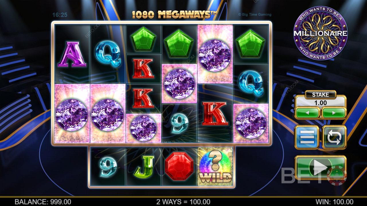 Roztočení zdarma jsou jediným bonusem ve hře Who Wants to Be a Millionaire Megaways.