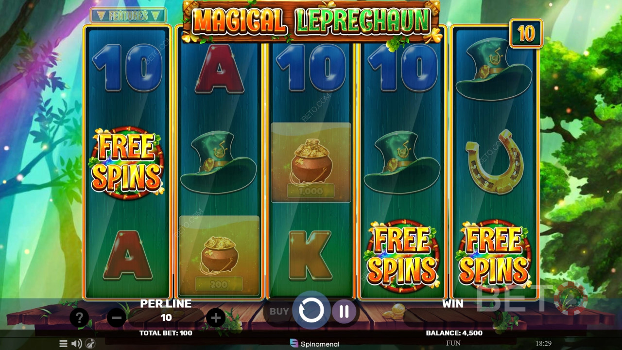 Vysvětlení bonusových funkcí ve hře Magical Leprechaun by Spinomenal