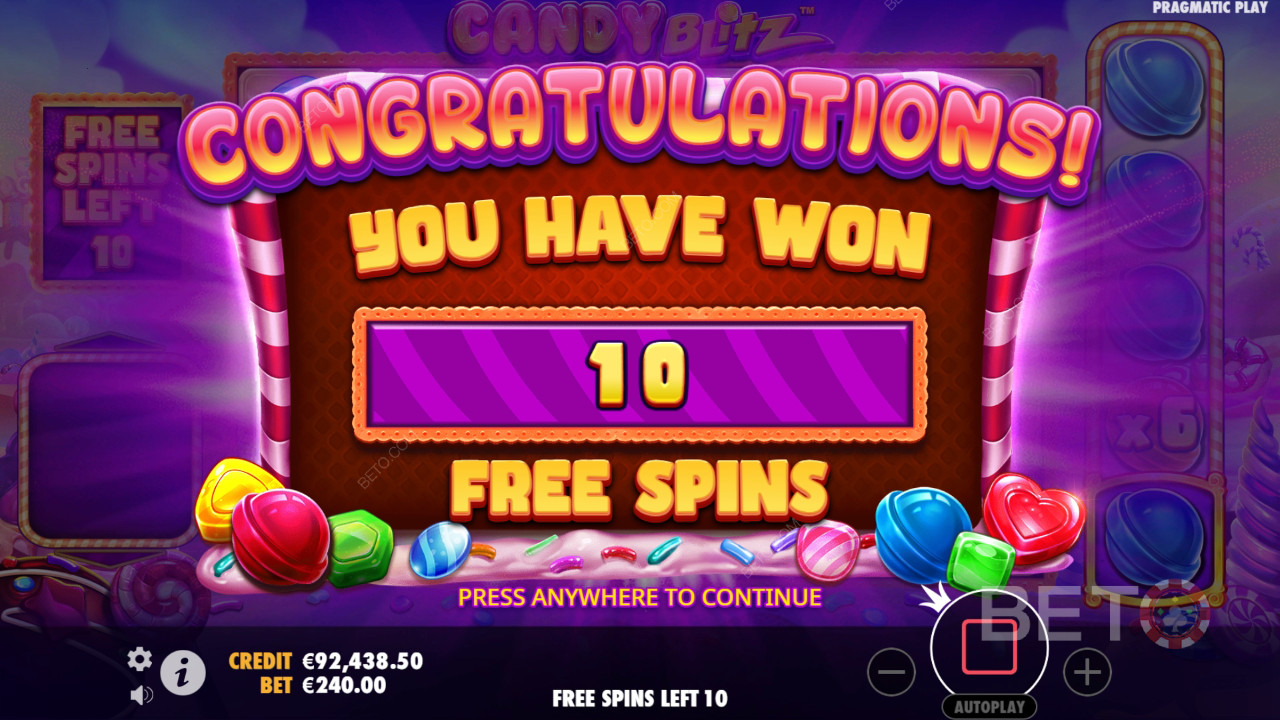 Vyhrajte 10 000x svou sázku ve slotu Candy Blitz!