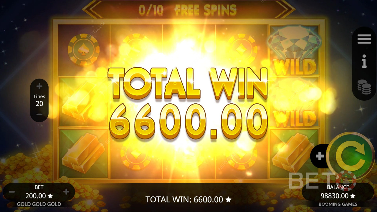 Vyhrajte 2 000x svou sázku ve hře Gold Gold Gold Slot Online!