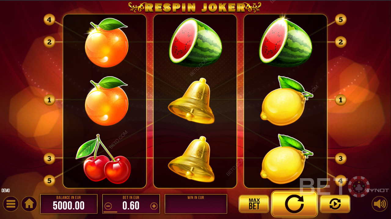 Užijte si klasický design ve výherním automatu Respin Joker Free od společnosti SYNOT Games.