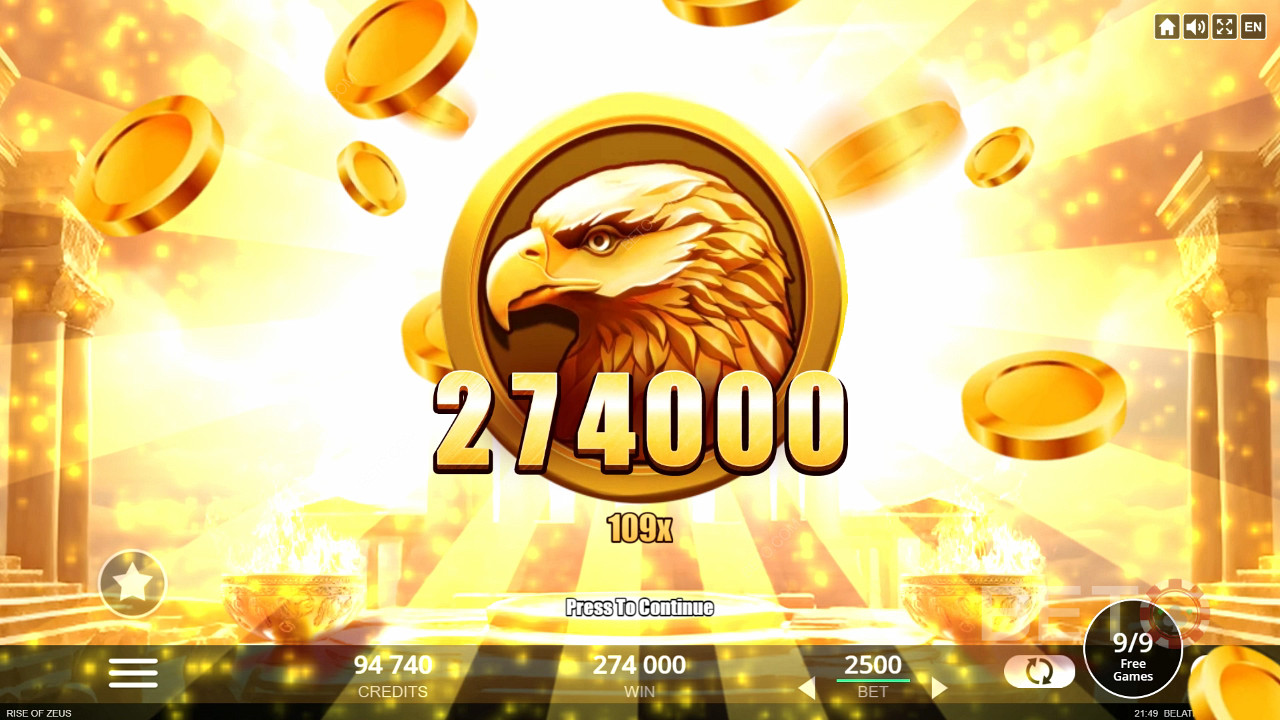 Vyhrajte 10 000x svou sázku ve hře Rise of Zeus Slot Online!