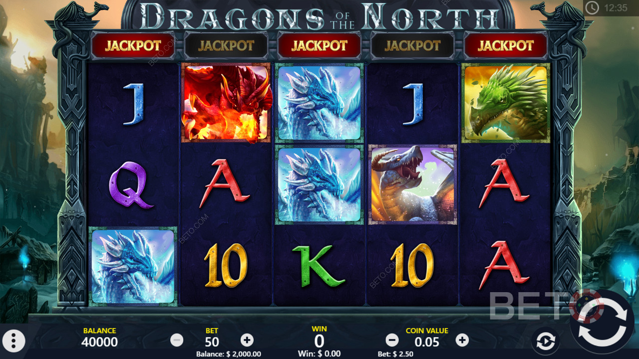 Fantasy vyplněný slot - Dragons of the North