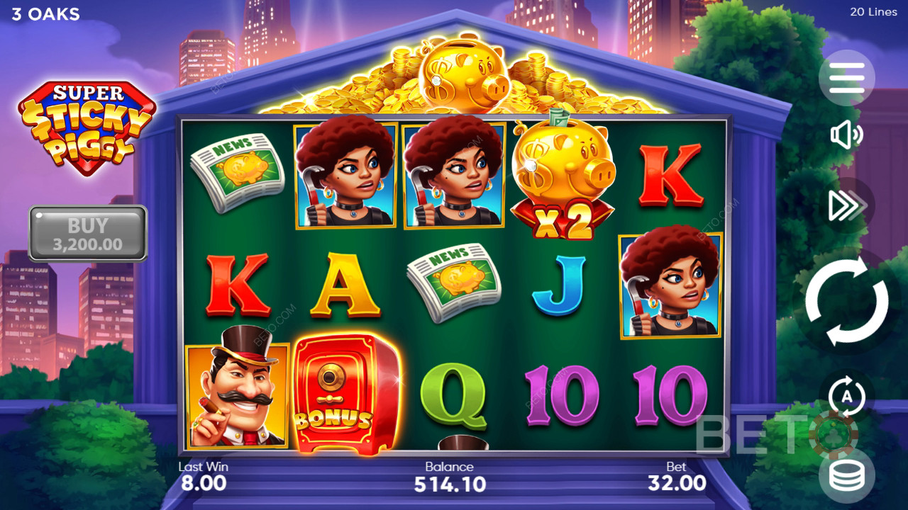 Jak hrát hru Super Sticky Piggy od společnosti 3 Oaks Gaming