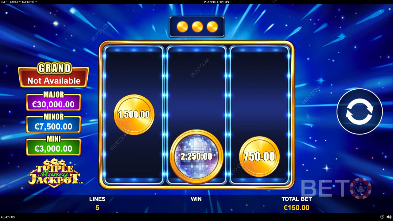Vyhrajte 1 334násobek své sázky ve hře Triple Money Jackpot Slot!