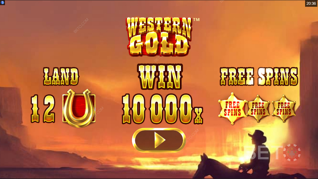 Úvodní obrazovka hry Western Gold
