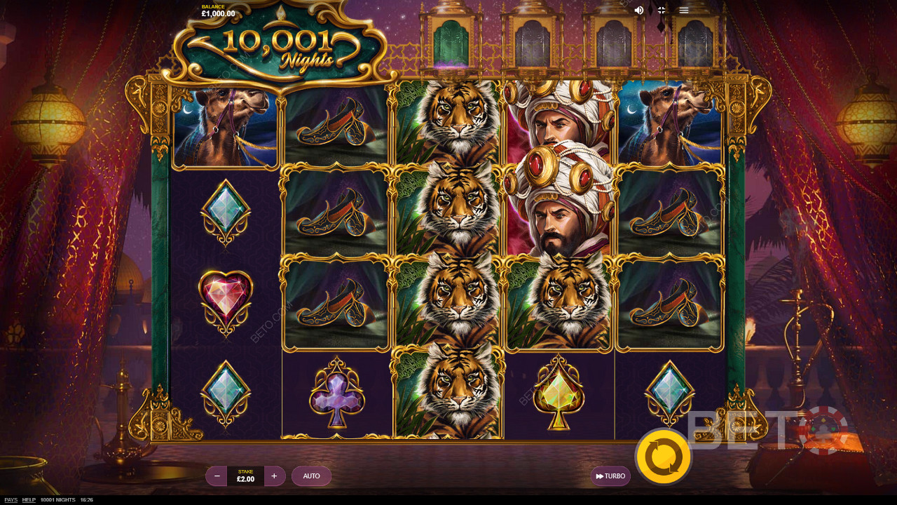10001 Nights od Red Tiger Gaming - Cestujte do kouzelné arabské pouště a hledejte bohatství