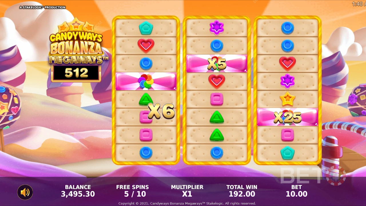 V online slotu Candyways Bonanza Megaways se můžete těšit na několik odměn.