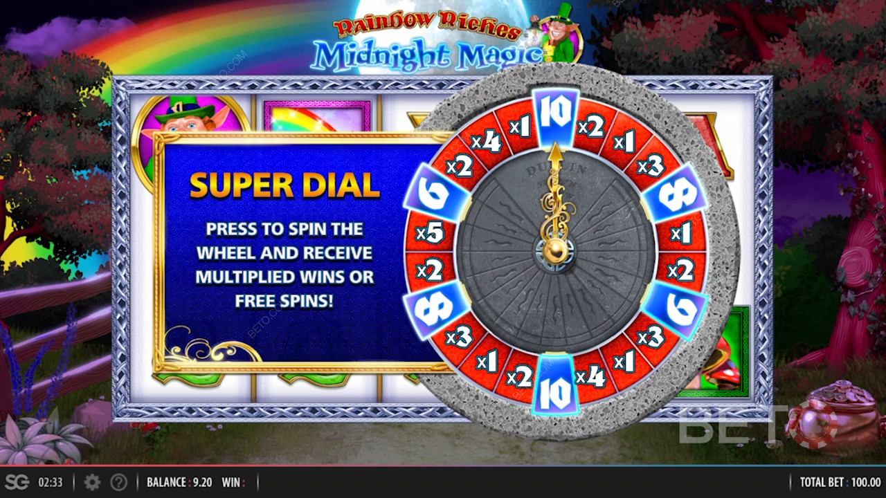 Bonus Super Dial v Rainbow Riches Midnight Magic
