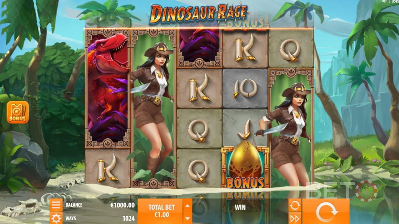 Struktura mřížky 5x4 hry Dinosaur Rage