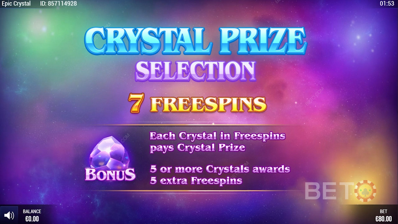 Speciální roztočení zdarma ve hře Epic Crystal
