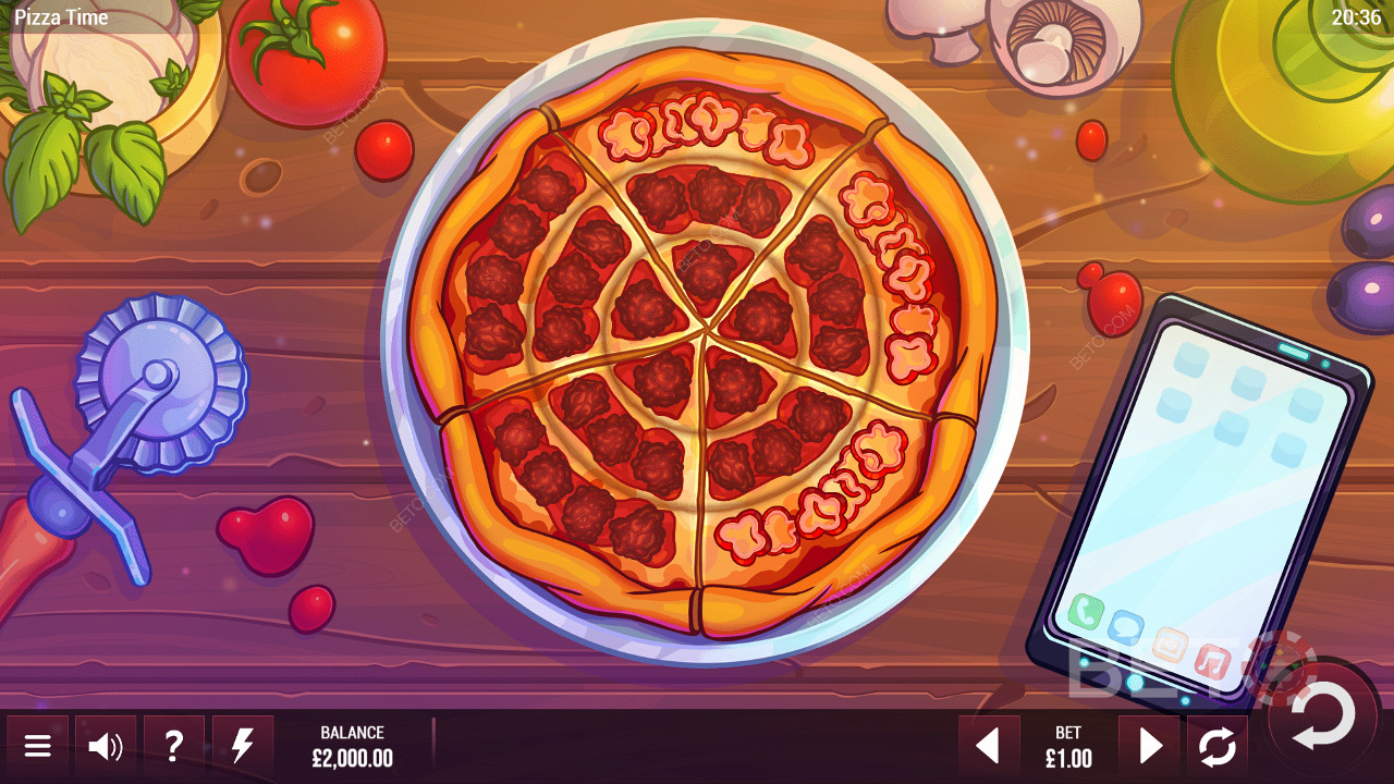 Kruhová herní mřížka Pizza Time