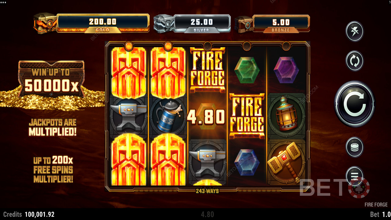 Slot Fire Forge s maximální výhrou 50 000x vaší sázky