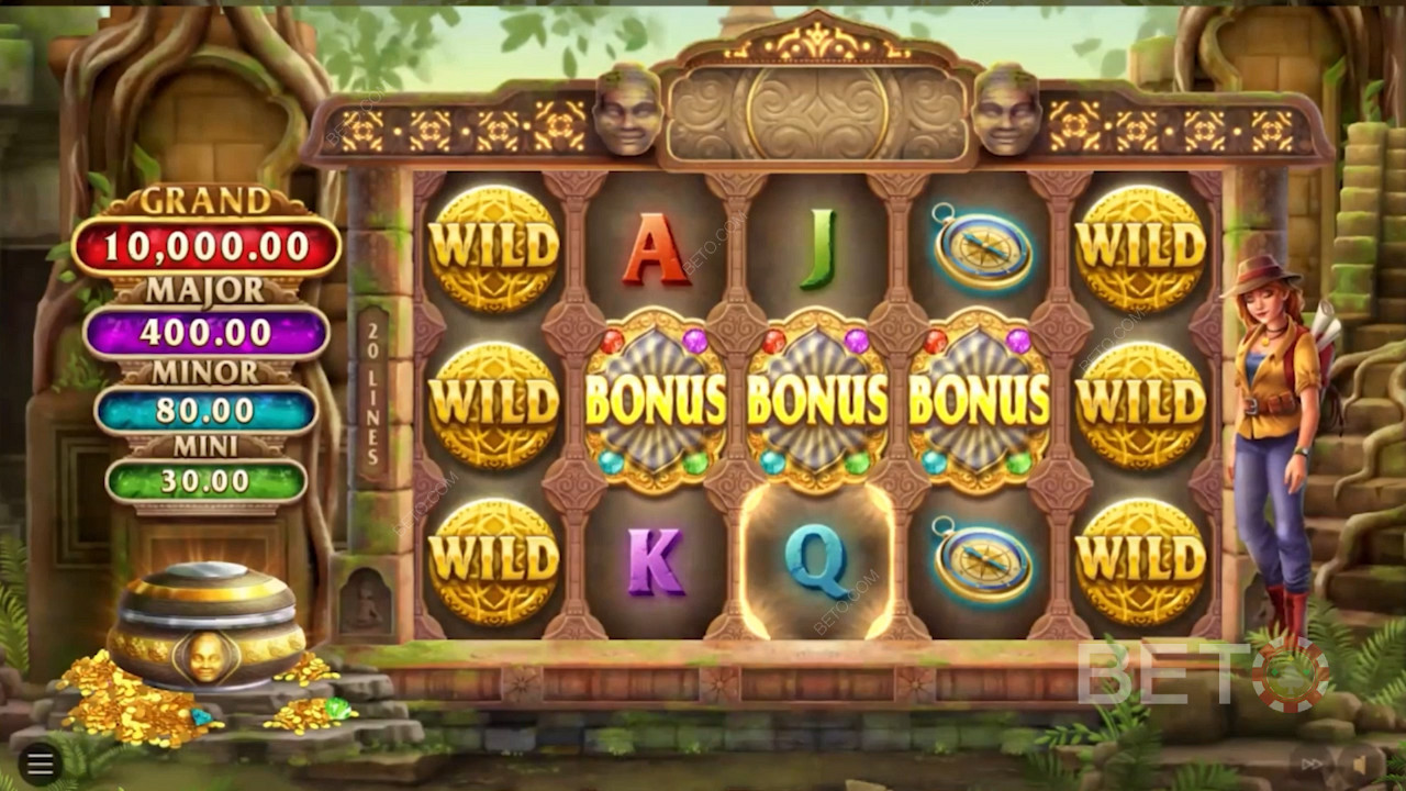 Když padnou 3 symboly Bonus, spustí se bonusová hra s pevnými jackpoty.