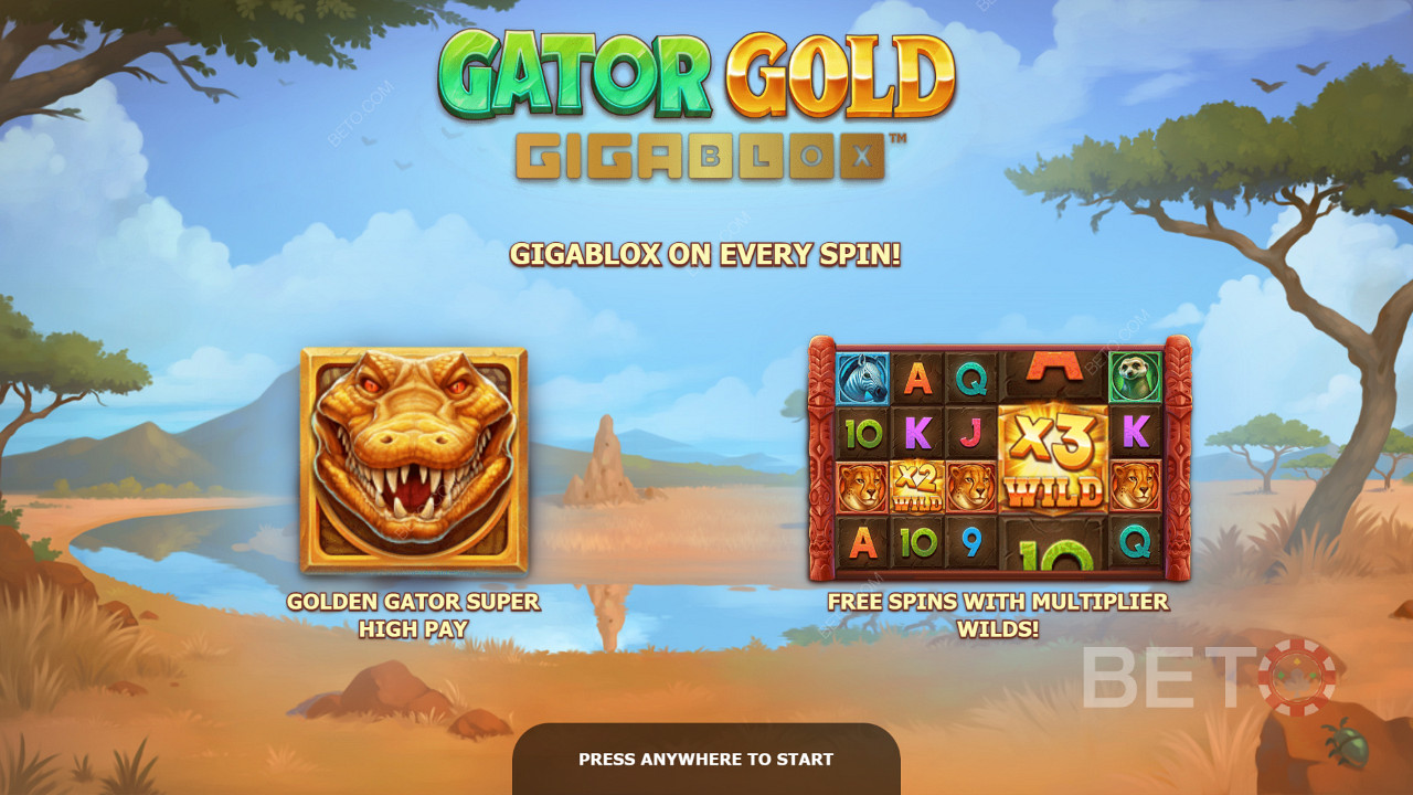 Úvodní obrazovka Gator Gold Gigablox