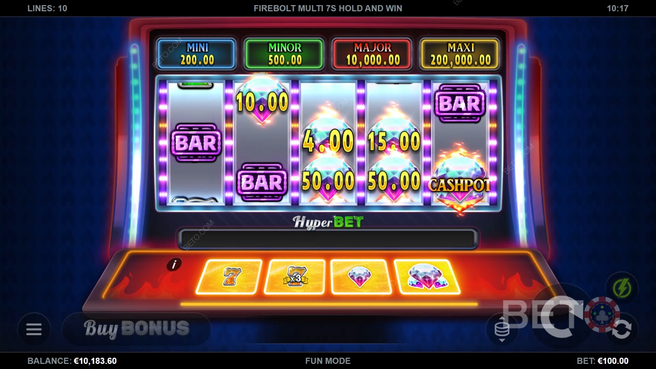 Firebolt Multi 7s Hold and Win Recenze podle BETO Slots