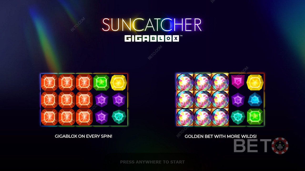 Úvodní obrazovka s informacemi o Suncatcher Gigablox