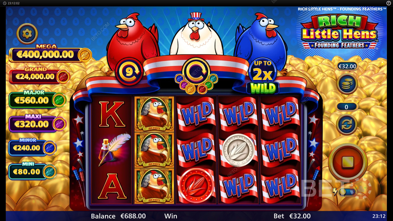 Rich Little Hens Zakladatelské peří Recenze podle BETO Slots